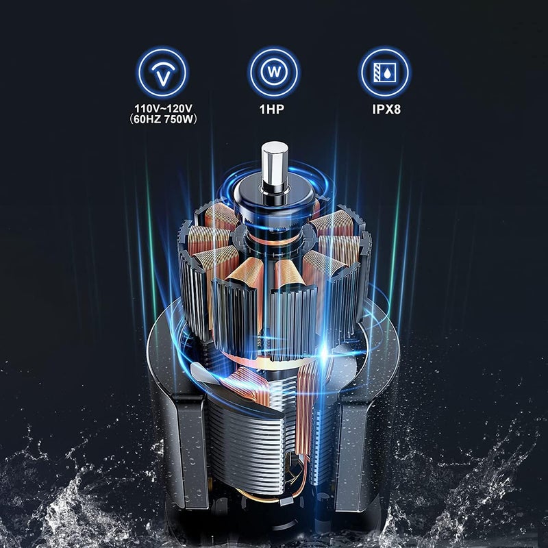 PANRANO Sump Pump 1.1HP Submersible Clean/Slight Dirty Water Draining Pump 4700GPH Electric Portable Transfer Water Pump for Swimming Pool Tubs Garden Pond - Image 4